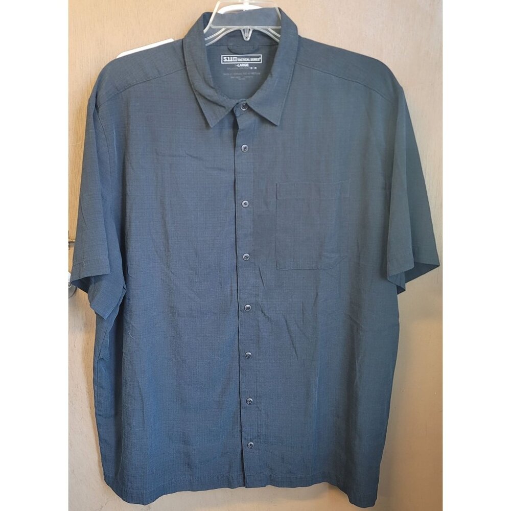 5.11 Tactical Series M Snap Front Utility SS Black Shirt, XLarge Gorpcore Concea